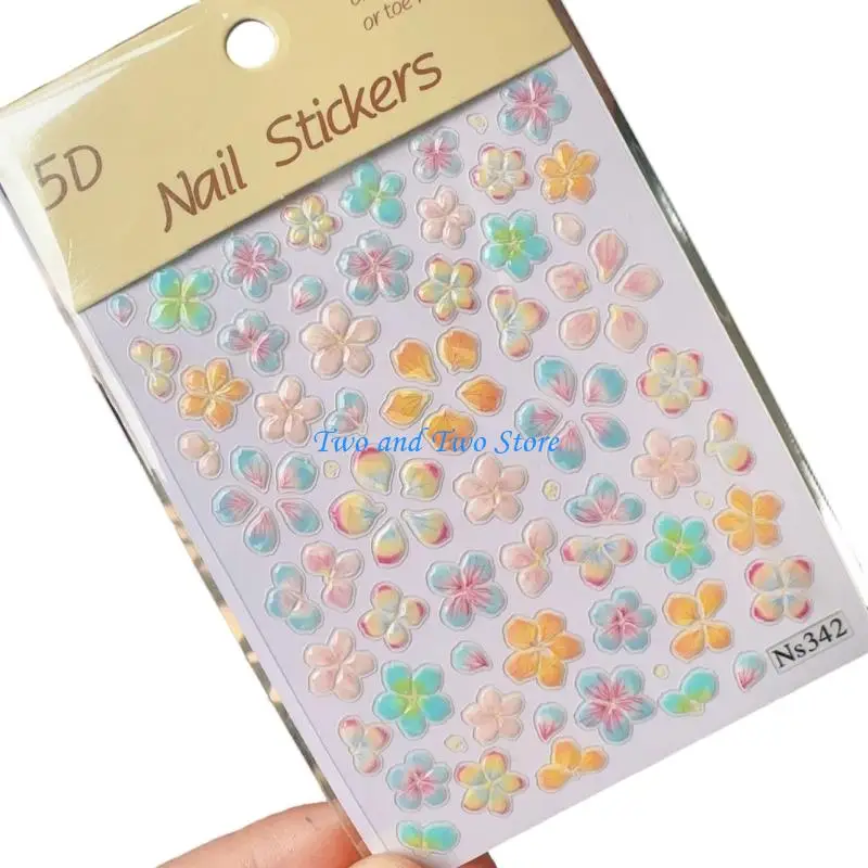 HX6F Fashionable Floral Stickers 5D Shell Crystal Design Lightweight Paper Durability And Waterproof