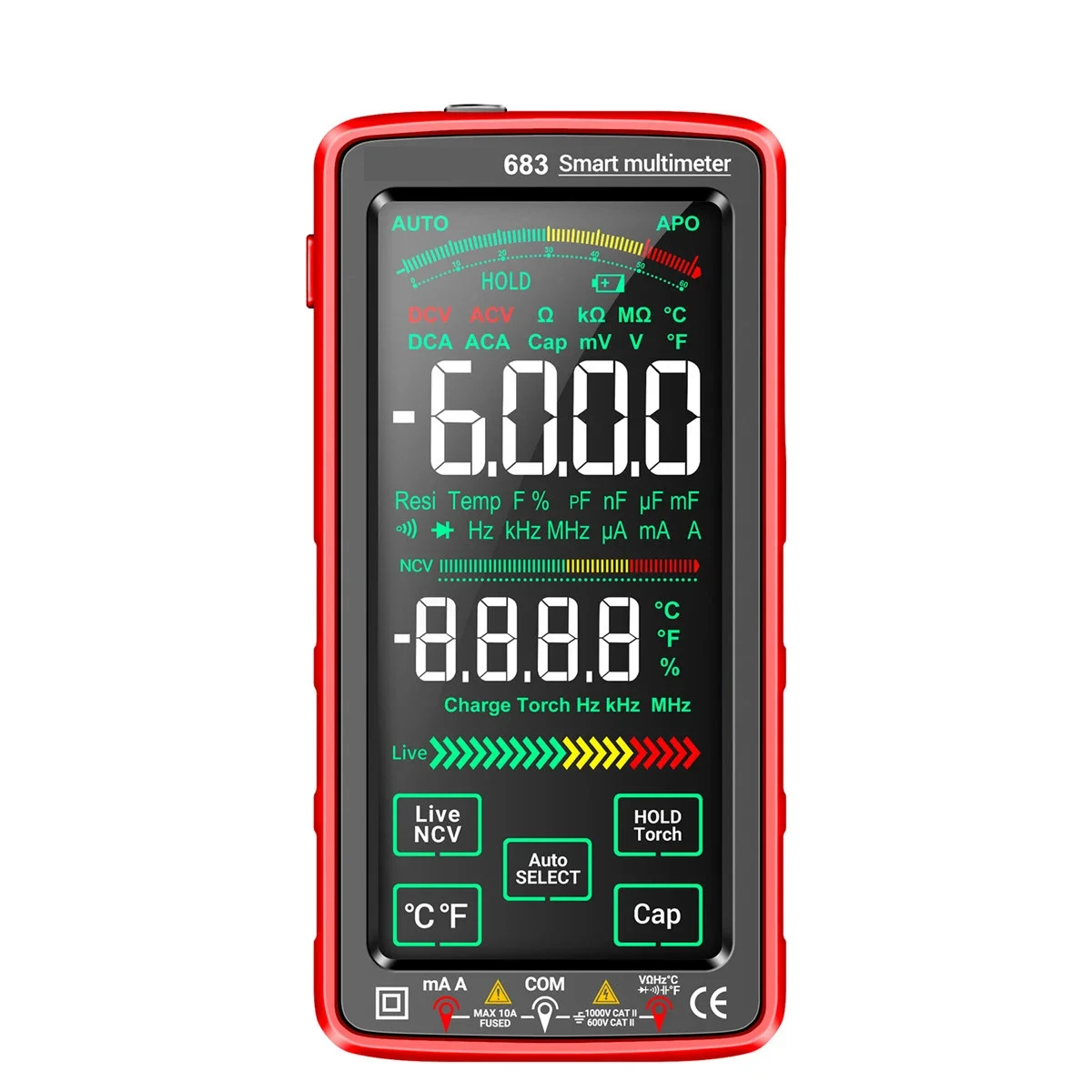 High-end Touch Smart Multimeter 6000 Counts Multimetro Test Rechargeable Multitester AC/DC Voltage Tester Current Tool