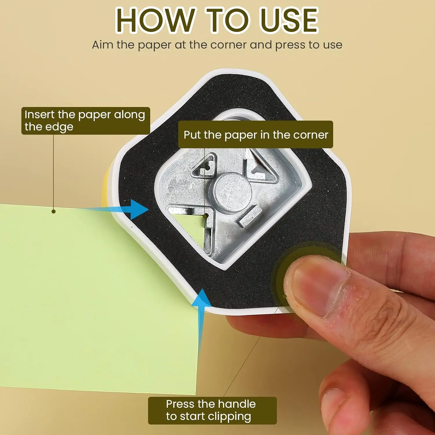 قاطع زاوية صغير محمول 3 في 1 R4 R7 R10 R5mm قاطع تشذيب الزاوية المستديرة لصنع البطاقات، المصفح، البطاقات، سجل القصاصات