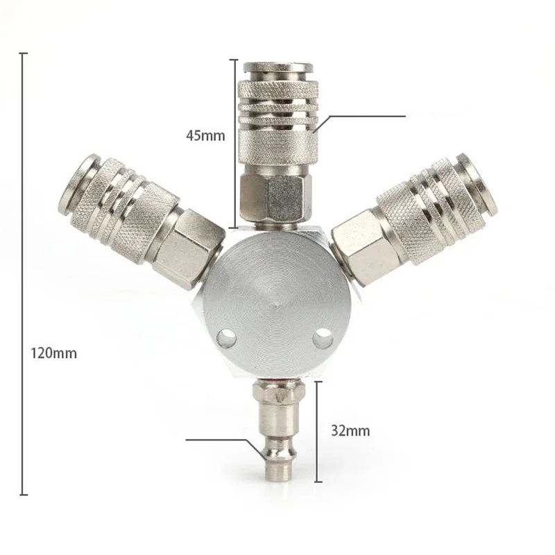 Europe Style EU 3 Three WAY Manifold Quick Coupler 1/4 Coupling For Air Compressor Tools Manifold Splits