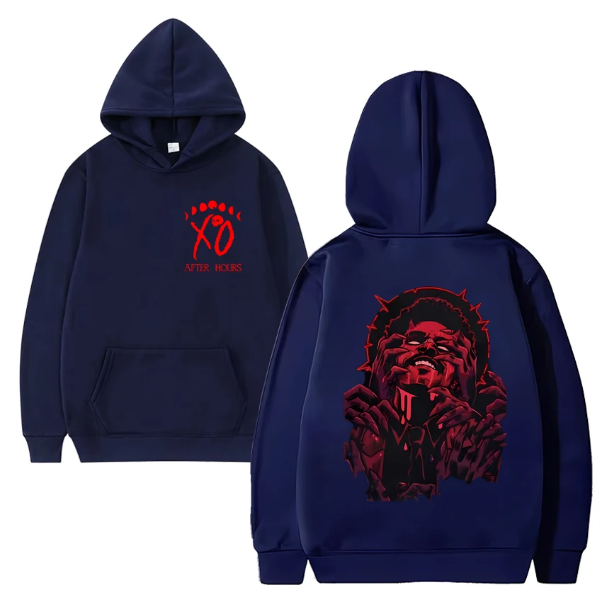 Sudadera con capucha negra The Weeknd X'0 Tour Death Gothic Graphics para hombres y mujeres, ropa de calle informal de hip hop, jerséis de lana Unisex de manga larga