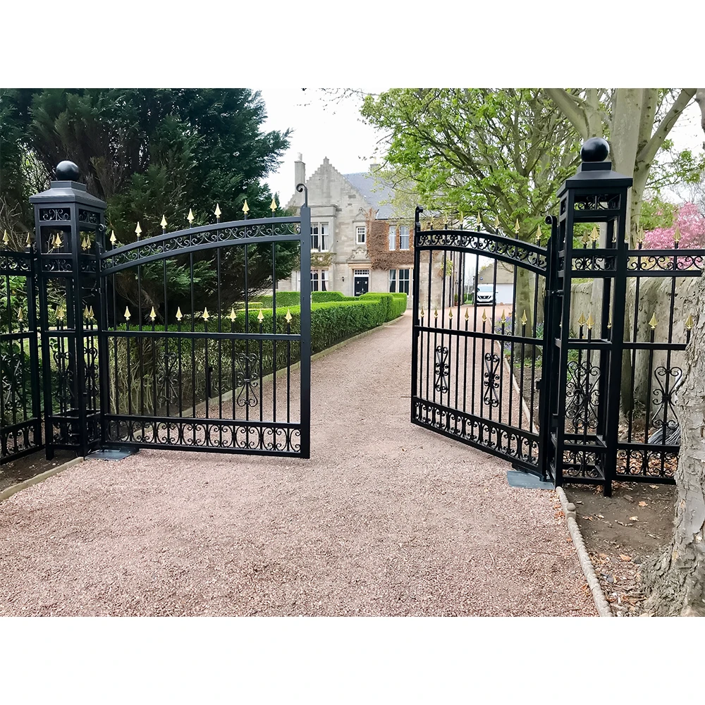 Luxury Design Automatic Driveway Gates for Villa Electric Wrought Iron Fencing Trellis Main Gates