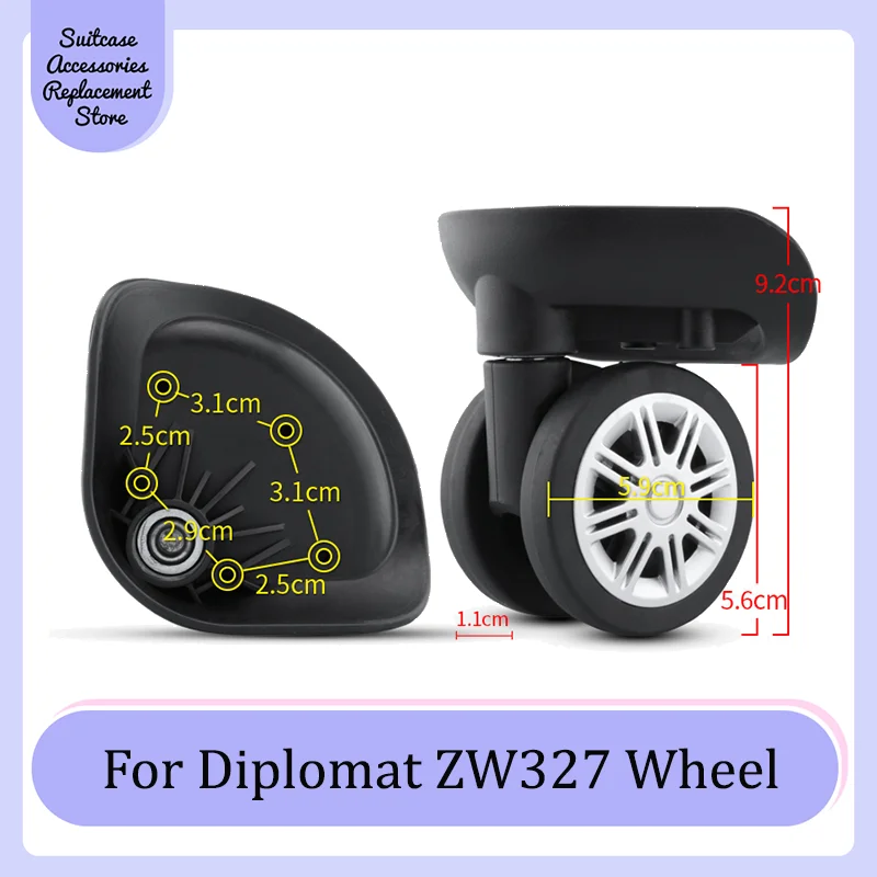 

For Diplomat ZW327 Smooth Silent Shock Absorbing Wheel Accessories Wheels Casters Universal Wheel Replacement Suitcase Rotating