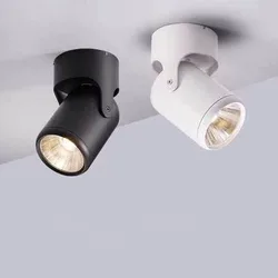 360° rotatable COB spotlight 7W 10W15W 20W Nordic color surface mounted foldable LED downlight ceiling light background lighting