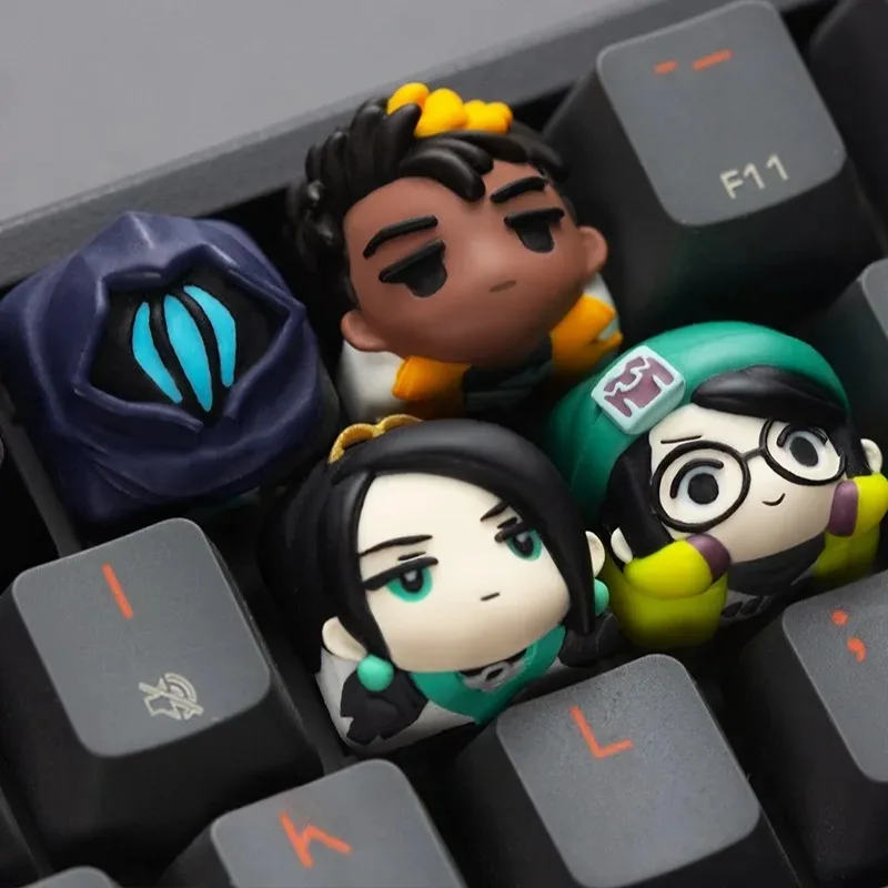 

Valorant Keycaps Resin Artisan Keycaps Anime Key Caps for Mechanical Keyboard Gift Omen Killjoy Sage Custom Keyboard Caps Set