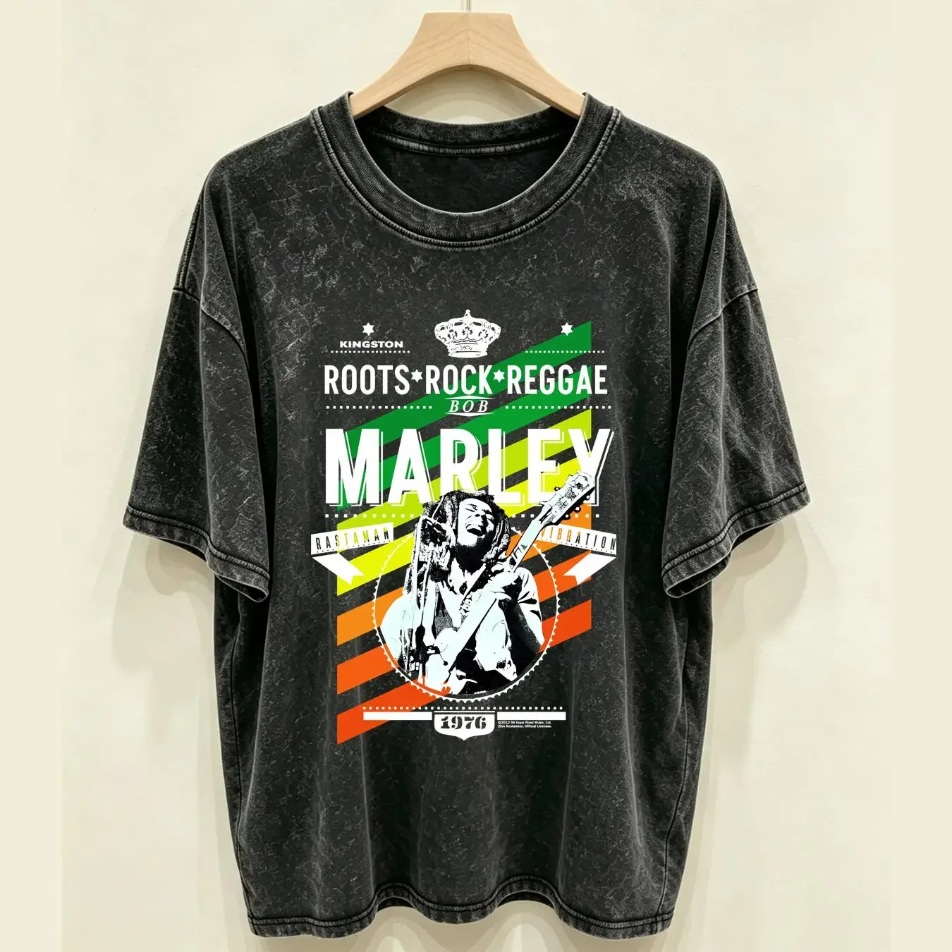 washed T Shirt Catch A Fire Bob Marley Men's Green Size 2XL NWT long or short sleeves vintage Washed Slightly Soft Comfortable