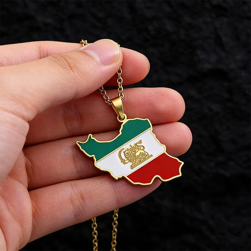 Stylish Ideas Iran Map Pendant Necklace for Women Men Iranian Neckalces Ethnic Style Stainless Steel Decoration Jewelry Gifts