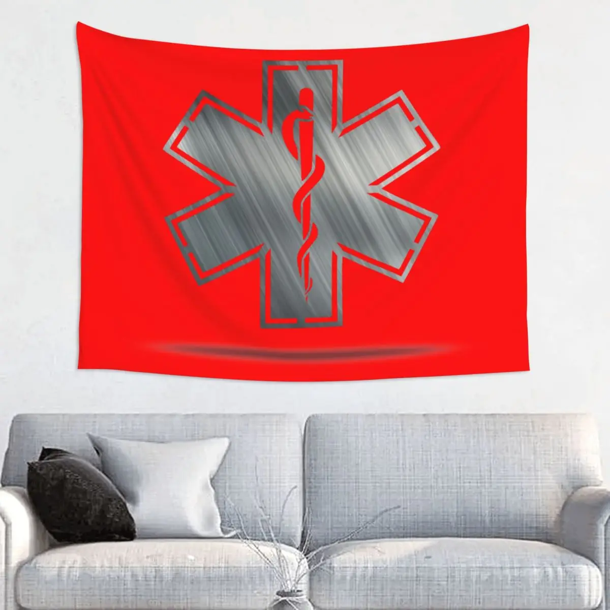 Emt Star Of Life Hippie Tapestry for Bedroom Decoration Paramedic Medical Tapestries Home Decor