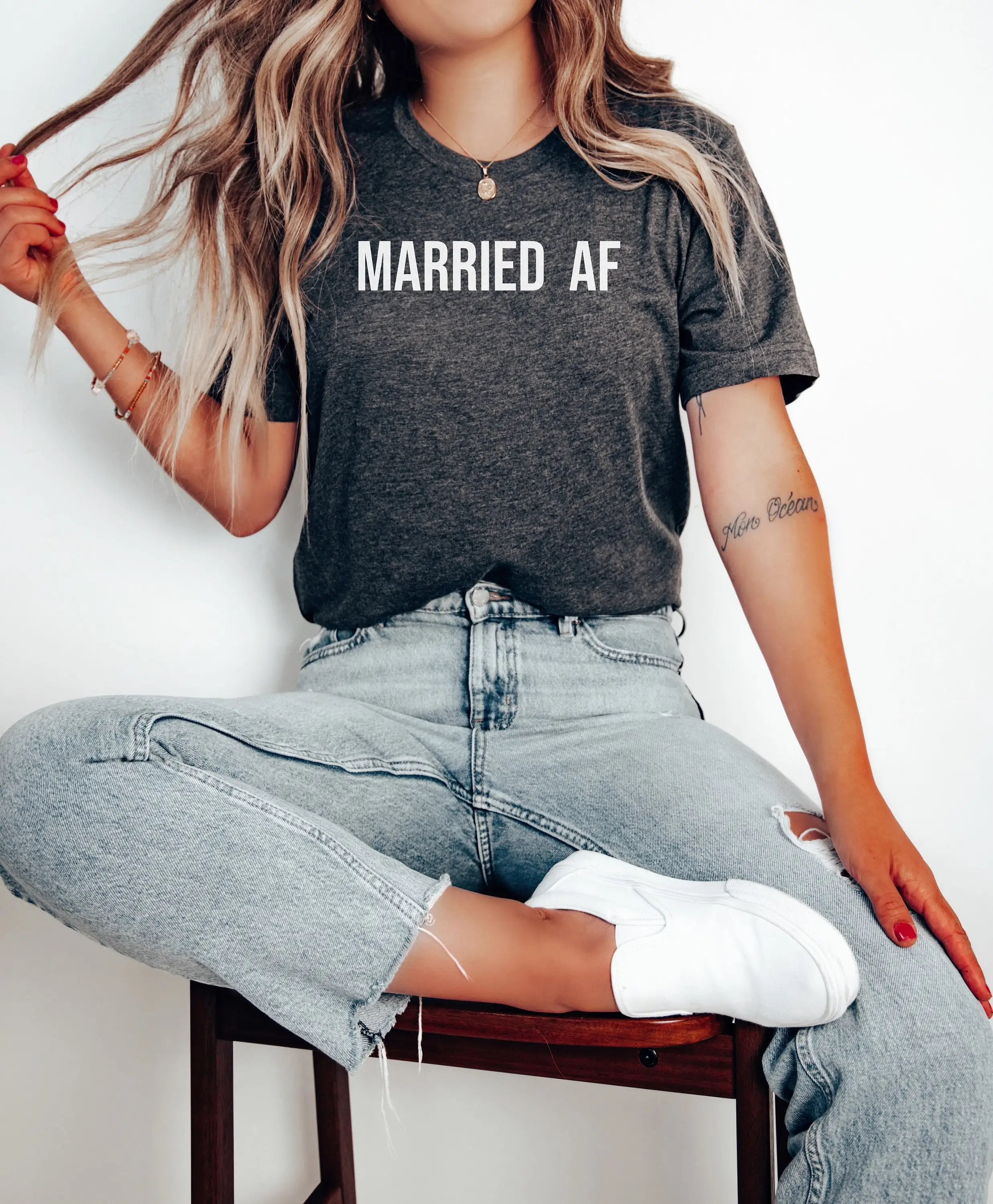 Married Af T Shirt Matching Couples Wifey And Hubby Mr Mrs Honeymoon Bridal Shower Husband Wife