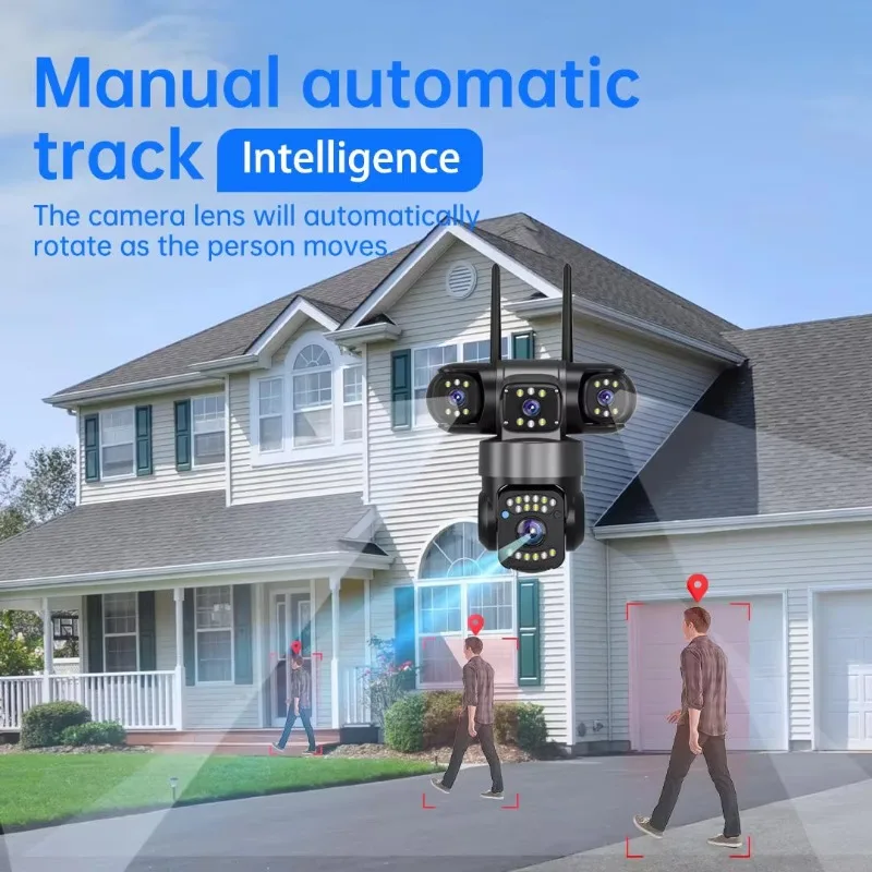 كاميرا Ptz خارجية متعددة العدسات تعمل بالواي فاي كاميرا ذكية بإمالة 360 درجة AI تتبع الإنسان كاميرا IP لاسلكية للأمن لمتجر المنزل #6
