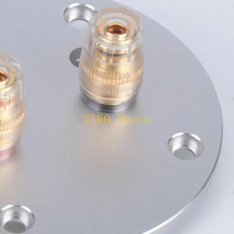 K32C Double Banana Binding Post Speaker Terminal Plate Round Speaker Box Banana Plug Connector for Speaker Box Rewiring