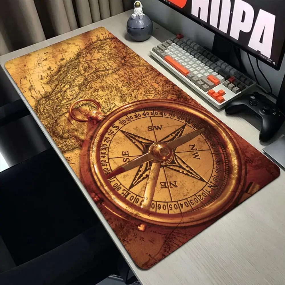 Mouse Pad Retro navigation old Map Art Desk Mouse Pad Cute HD Desk Pad Extended Gaming Keyboard Mats Large XXL Gamer Mousepad