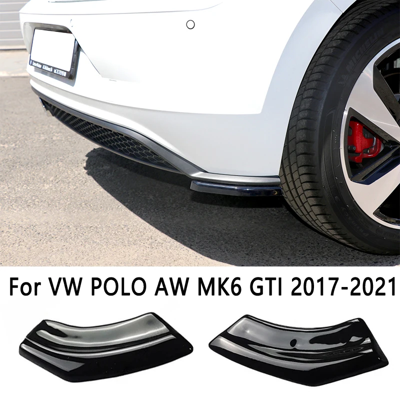 ل VW Polo Mk6 AW GTI R-Line 2017-2021 قبل Lci مانع صدمات خلفي للسيارة الجانب الفاصل ماكستون نمط المصد الخلفي الناشر سبويلر ضبط