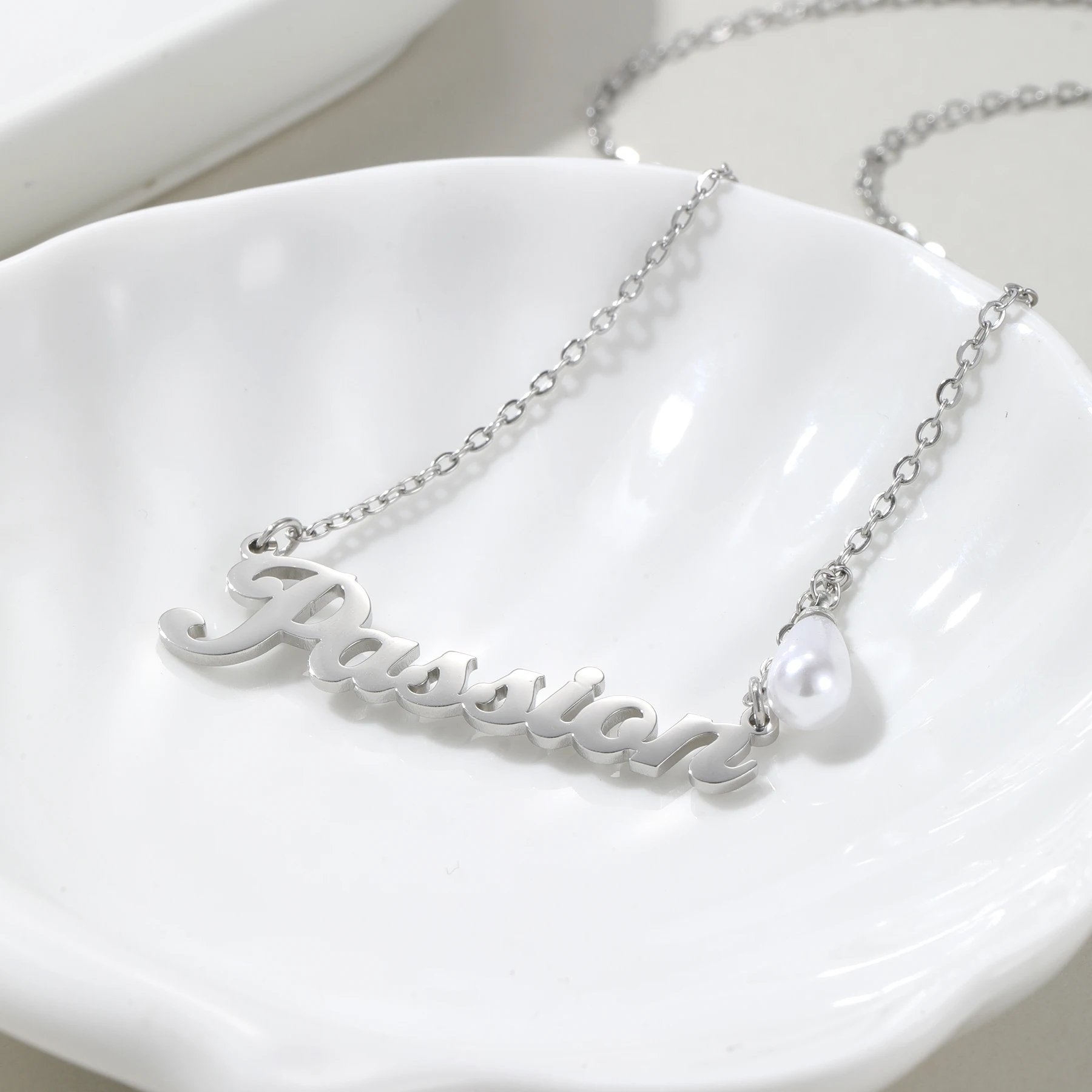 Mother Christmas Gift Necklace Gold Plated Rectangle Hollow Out Letter Pendant Fine Chain Personalized Jewelry For Mom Women