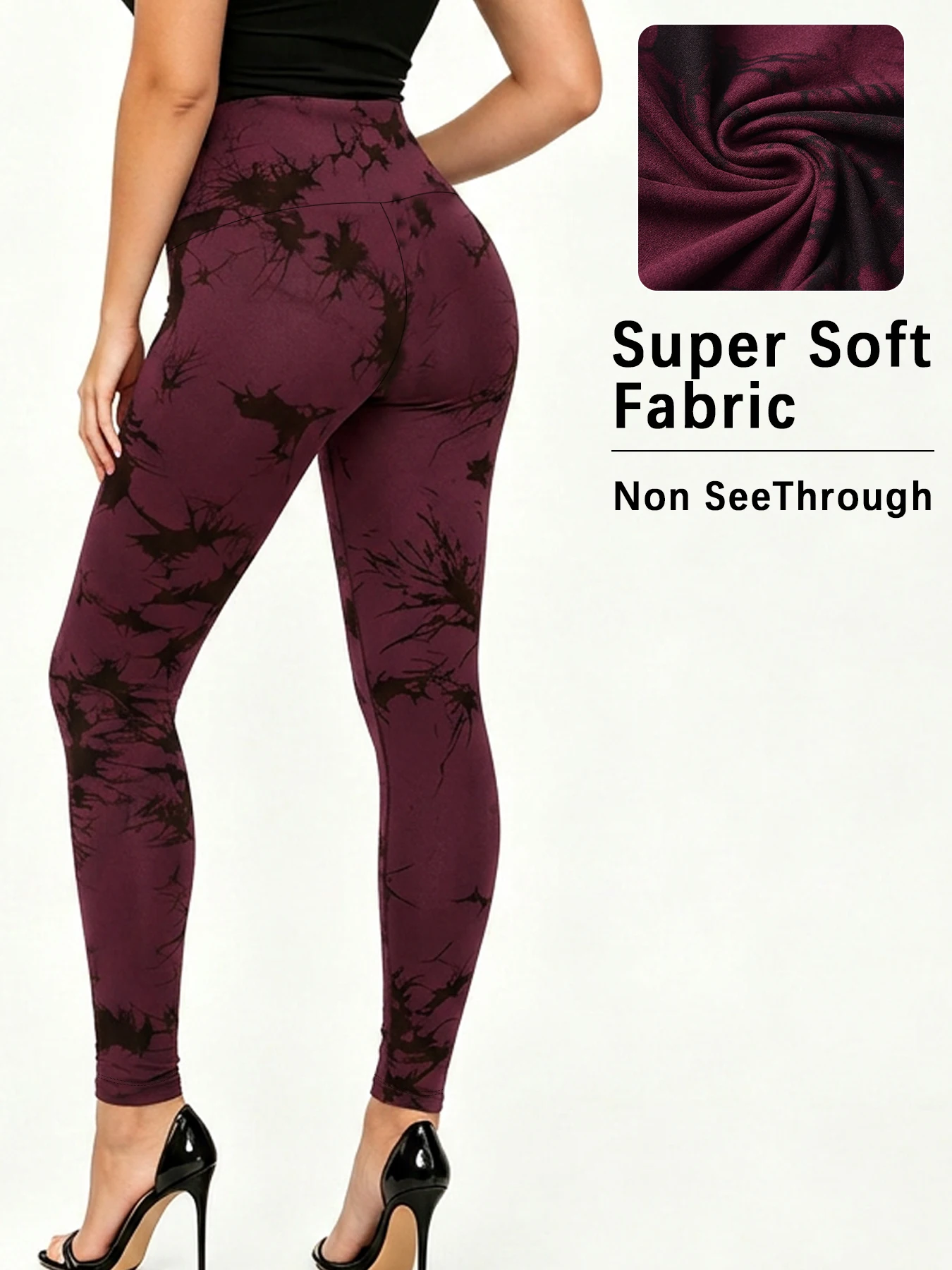 Women's Super Soft High Waisted Tie Dye Print Leggings for Cozy Home & Casual Outfit