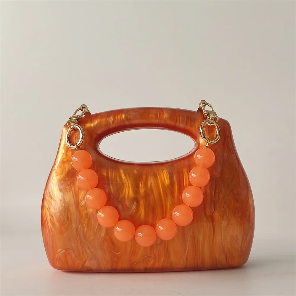 

Жемчужно-оранжевый коктейльный модный роскошный акриловый кошелек для выпускного вечера Вечерний кошелек Женская вечеринка День Crossbody Beach Pro Сумочка и кошелек