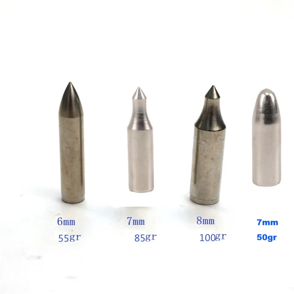 12pcs DIy 55 85 100 Grain Metal Arrow Point Tip for OD 6mm 7mm 8mm Arrow Shaft  Bamboo Wooden Arrow Outer Point