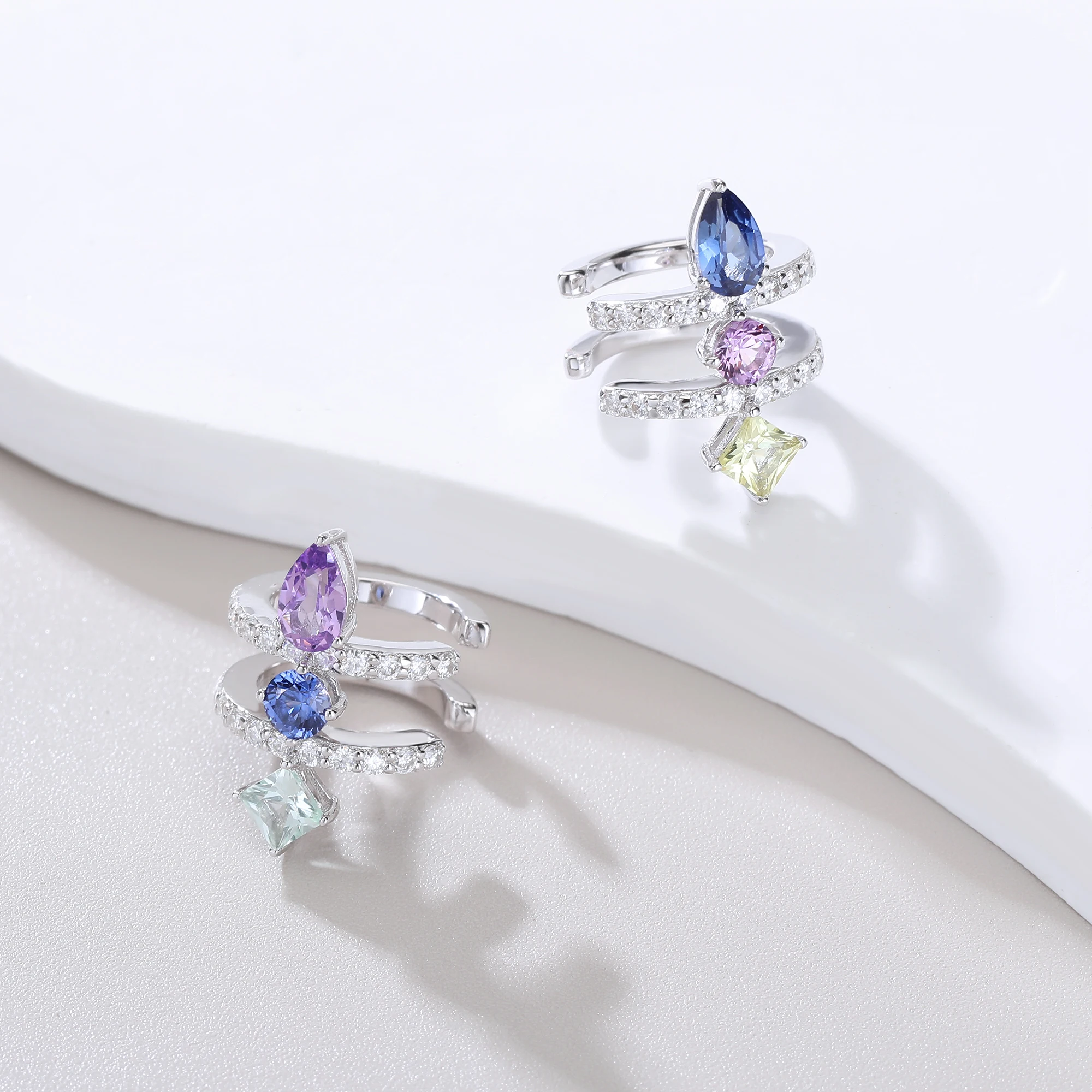S925 Silver Lab-Grown Gemstone Multiple Colors earrings for women gift jewelry