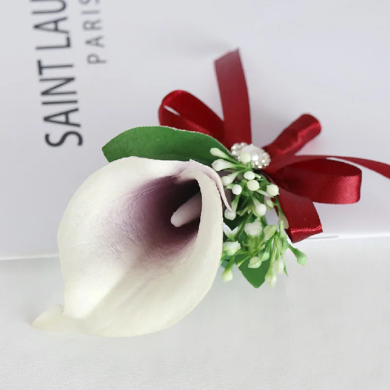 Boutonniere 및 손목 코사지 서양식 결혼식, 신랑 및 신부 연회, 자매 및 여자 친구