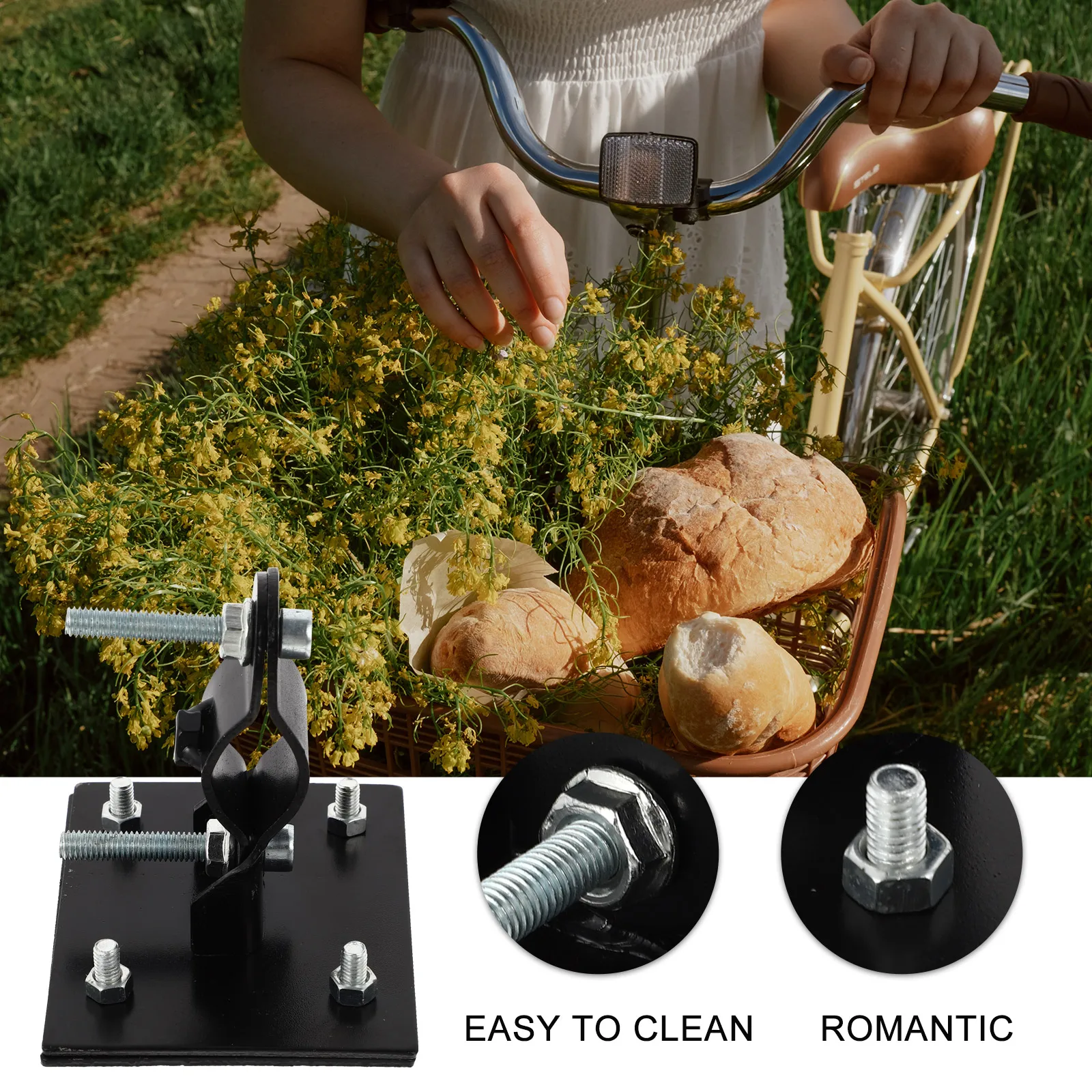 

Bike Basket Bracket Holder Cycling Front Fixed Rack Universal Metal Installed Compatible Lightweight Durable Practical Easy