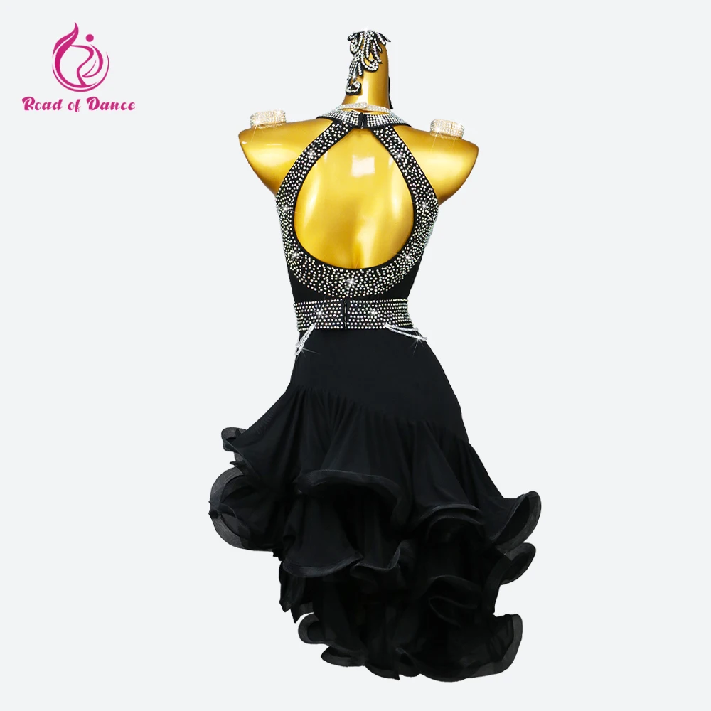 

New Latin Dance Practice Clothes Competition Costume Kid Party Dress Formal Skirt Samba Girl Evening Dancewear Womens Sport Suit