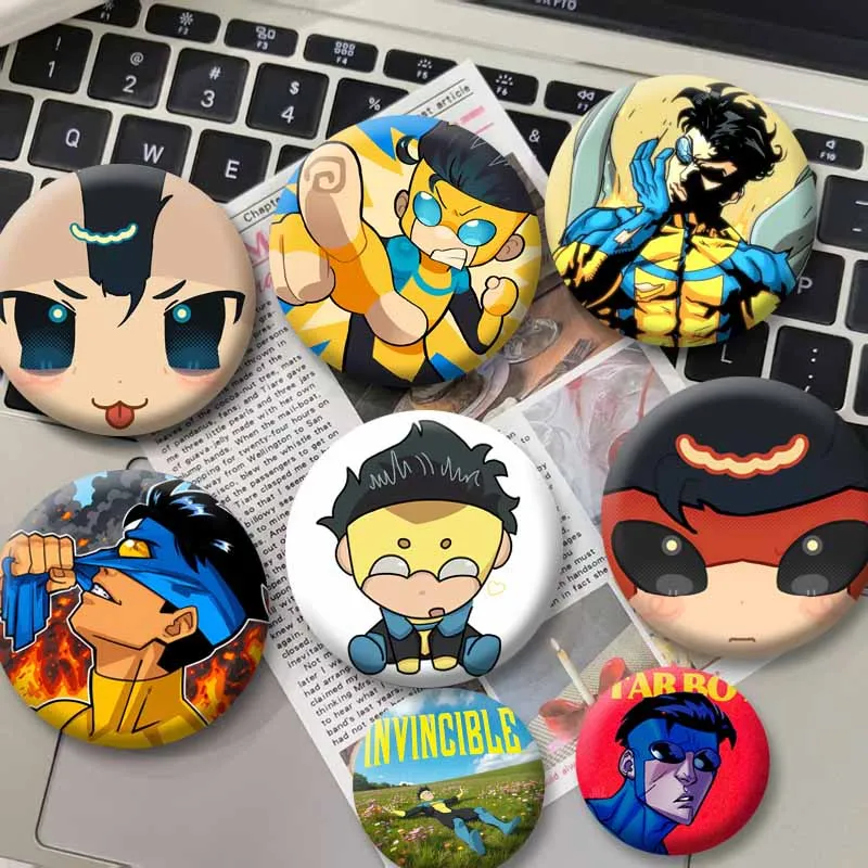 Anime Game I-Invincible Enamel Pins Funny Handmade Cartoon Role Playing Brooch Atom Badges Backpack Clothes Decor Ornament Gifts