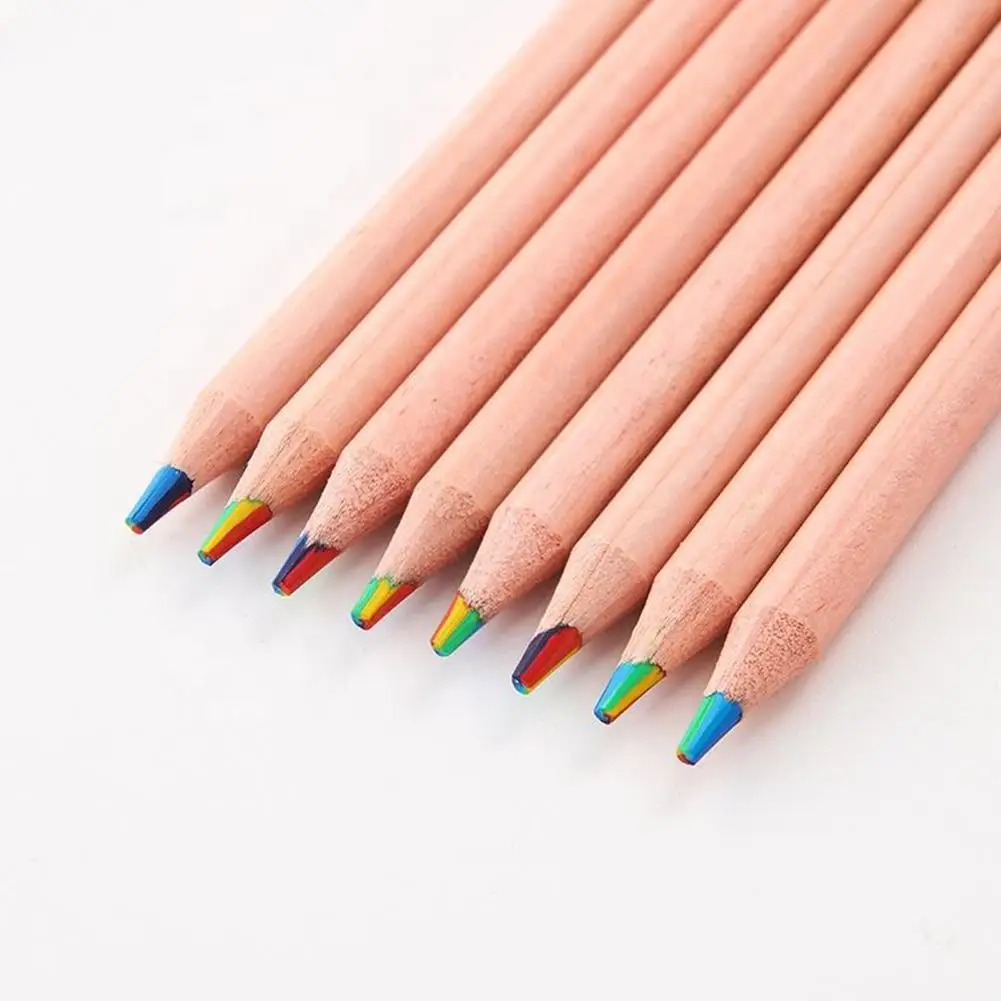 Lápices de madera de colores, lápices de dibujo de colores, grafiti, gradiente, Arco Iris, arte, dibujo, colorear bocetos, 7 colores en 1, G7Y9