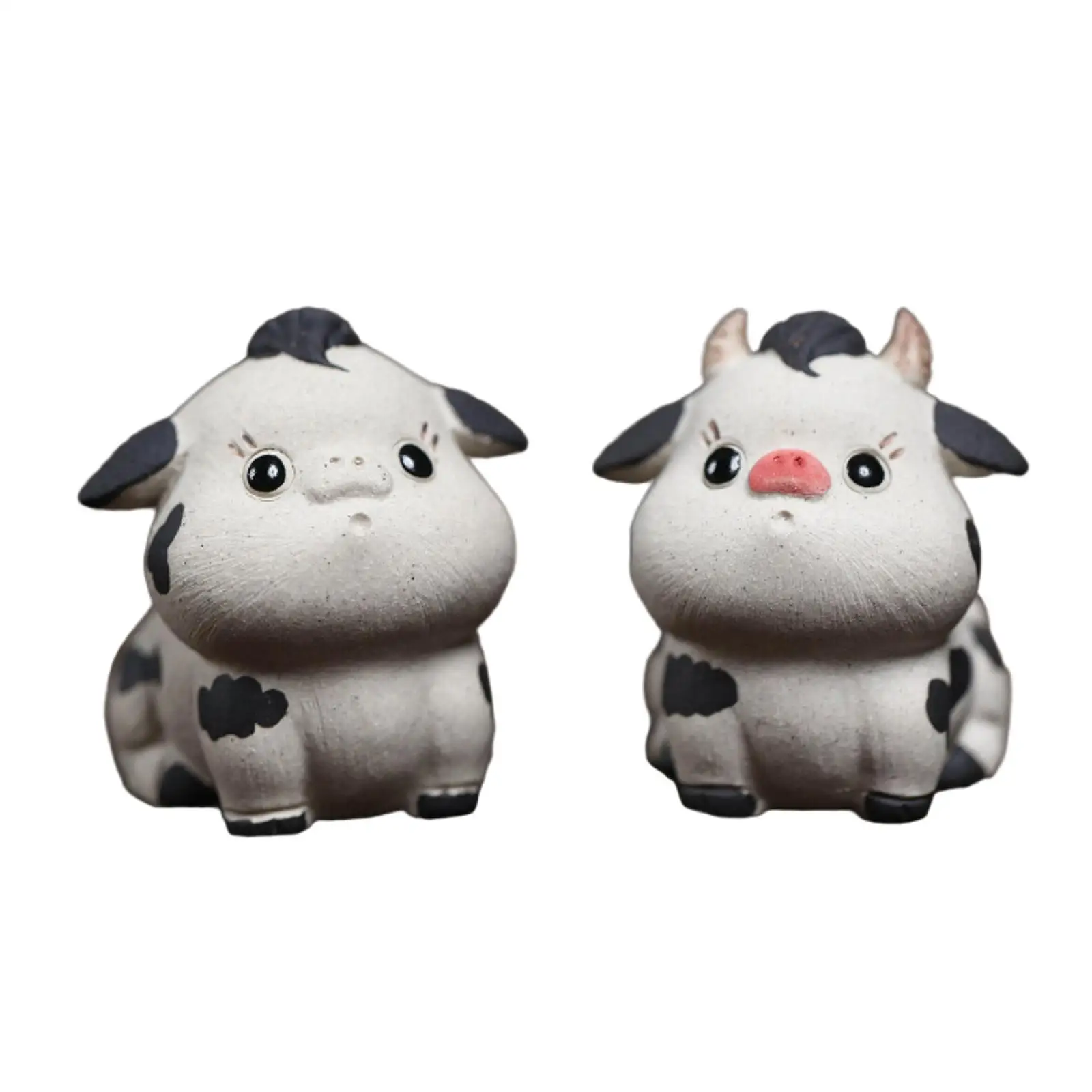

Cow Mini Statue Tea Pet Tabletop Ornament for Tea Room Living Room Bookshelf