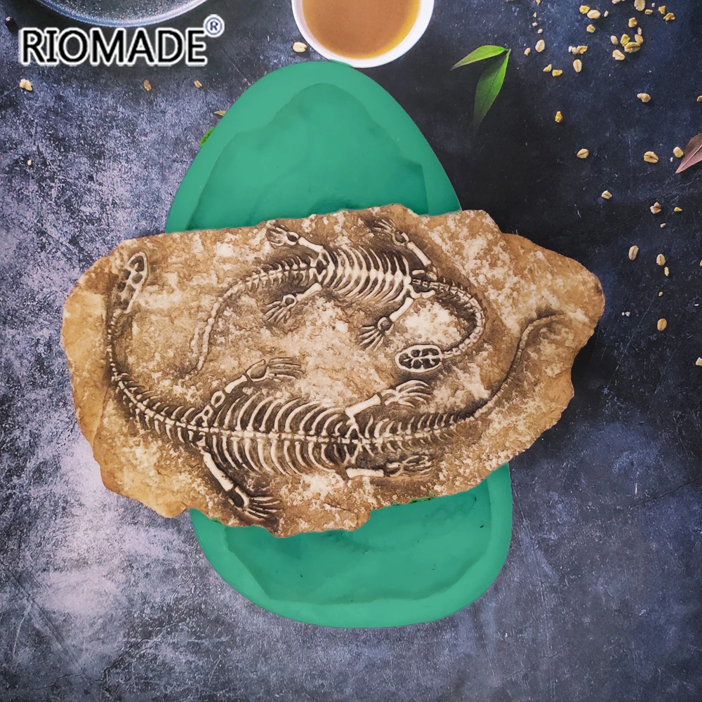 Creative Dinosaur Fossils Gypsum Mold Handmade Silicone Material DIY Decorative Baking Mold  Puzzle Coloring