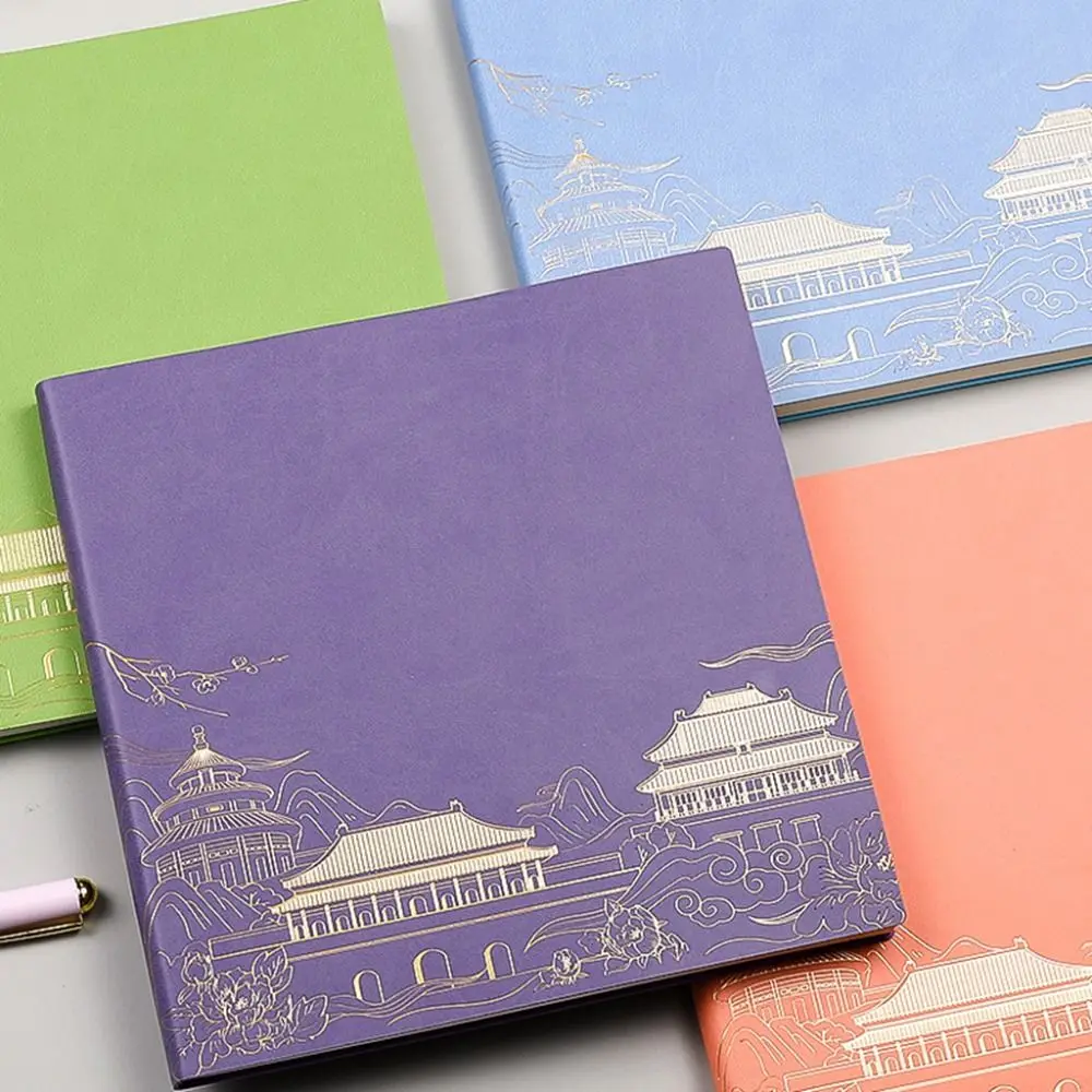 

Business Memos 96-Page Sinicism Painting Notebook PU Leather Portable Personal Notepad Thickened Unique Hand Ledger Office