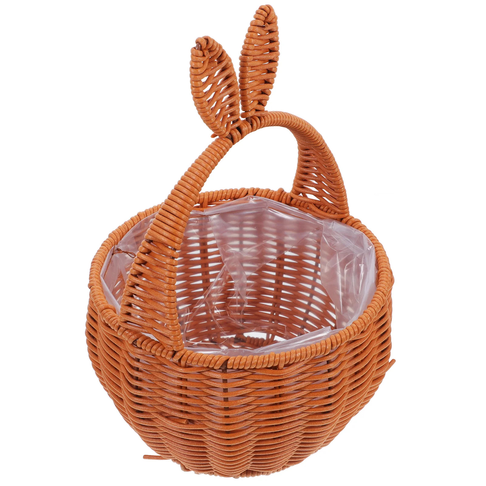 Cestino per orecchie di coniglio Fiori secchi Fiori intrecciati Portaoggetti Tessitura al cioccolato con manico Baby