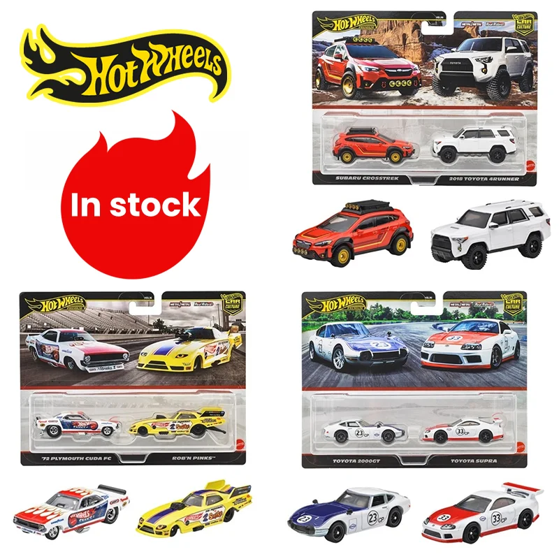 

2025 Mattel New Hot Wheels Mix 3 Premium 1/64 2 Pack Subaru Plymouth Toyota Off-Road Set Die-Cast Vehicle Cars Collection Models