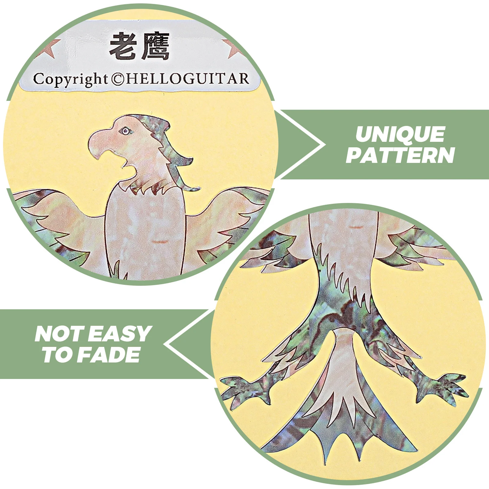 Guitar Sticker Eagle Pattern Diy Pvc Animal Design For Guitar Headstock Decorative Decal Musical Instrument Accessories