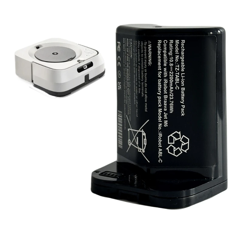 لاستبدال حزمة بطارية ABL-C المتوافقة مع المكنسة الكهربائية IRobot Braava Jet M6 10.8 فولت 2200 مللي أمبير في الساعة 10 قطع #4