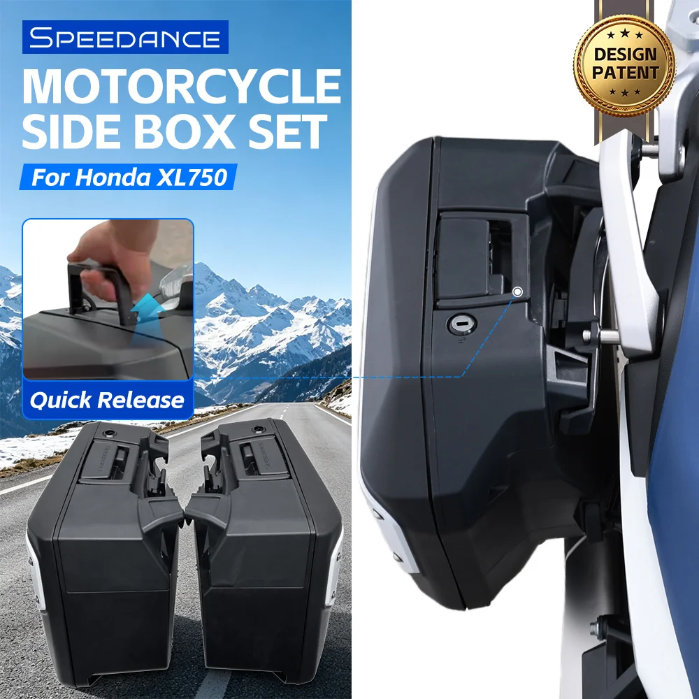 Quick Detachable Motorbike Side Storage, Large Space Nice Look Cargo Boxes for HONDA XL750