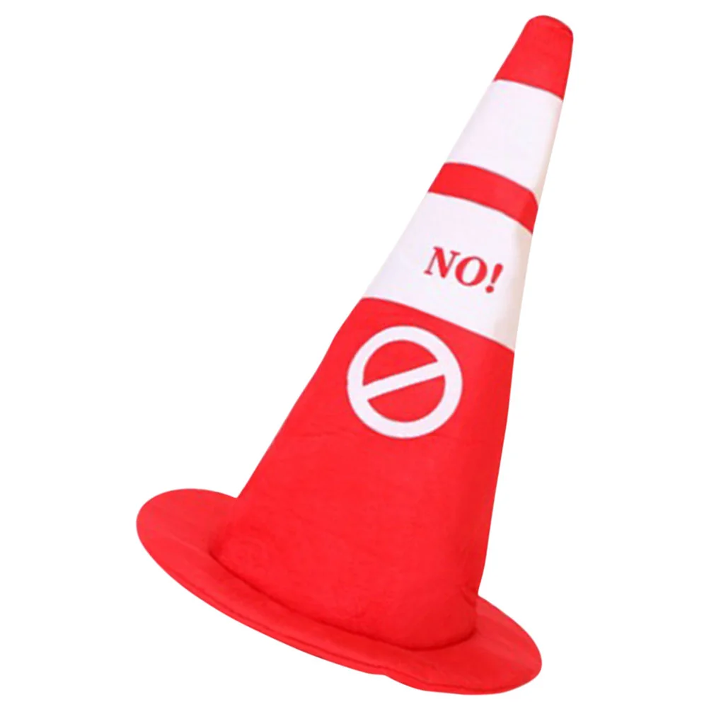 Funny Party Hat Halloween Costumes Traffic Cone Plush Novelty Headgear Headwear