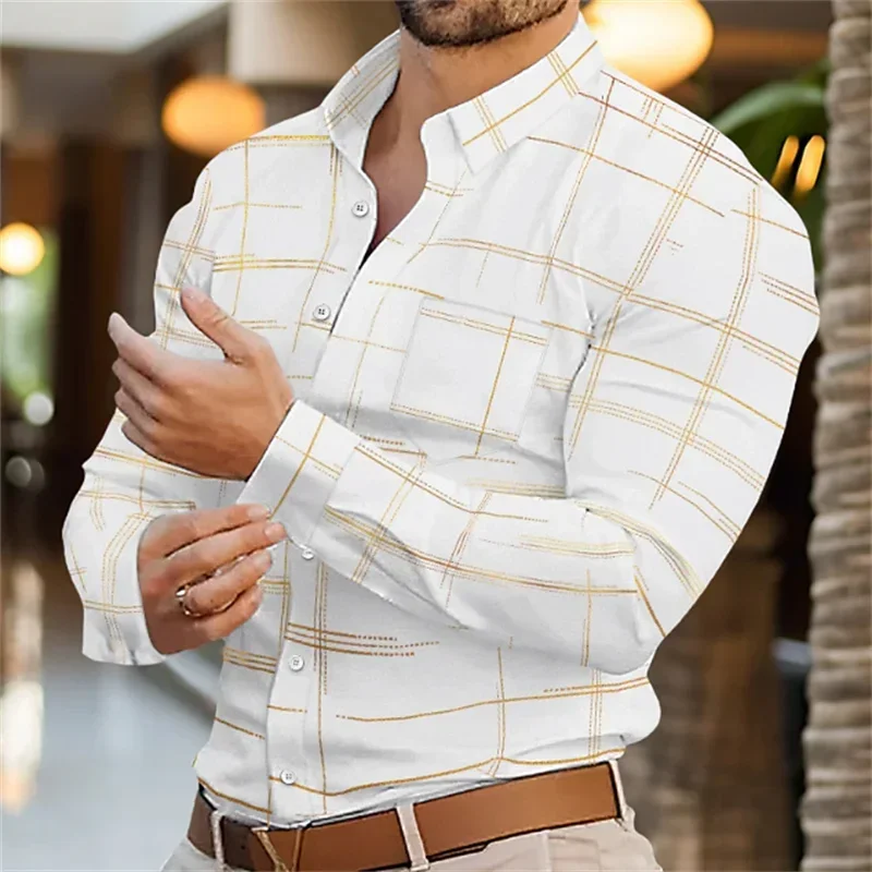 2024 Men\'s Shirt Long Sleeve Fashion Lapel Single Breasted Cardigan Hawaiian Casual Men\'s Shirt XS-6XL Real Pocket Shirt Summer