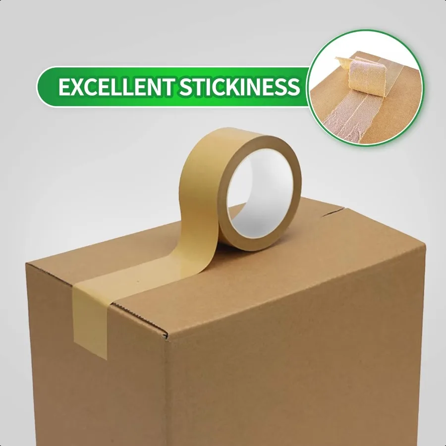EcoFriendly Kraft Paper Tape Biodegradable Kraft Paper Tape Recyclable Writable Packing Tape NonCoated Surface for Masking Seal
