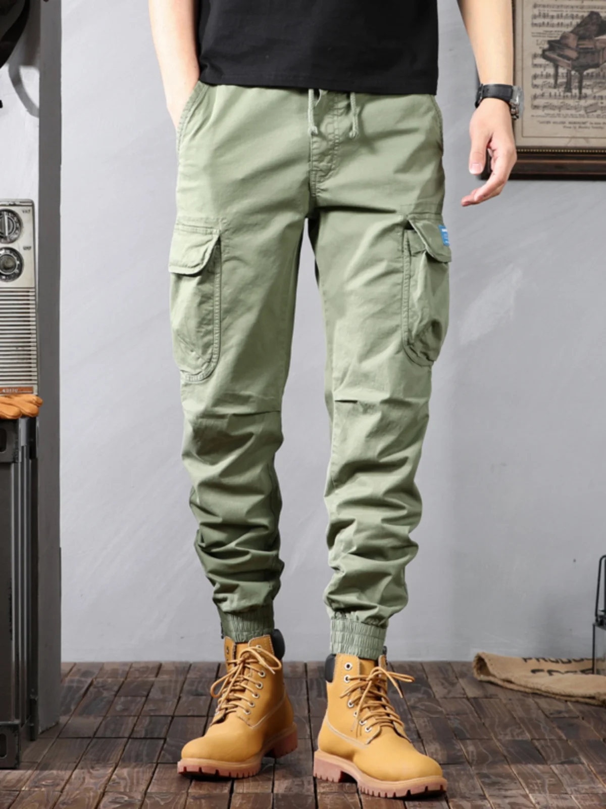

Spring Summer New Men's Casual Workwear Pants American Retro Wear Resistant Thin Pure Cotton Multi Pocket Trendy Brand Cuffed...