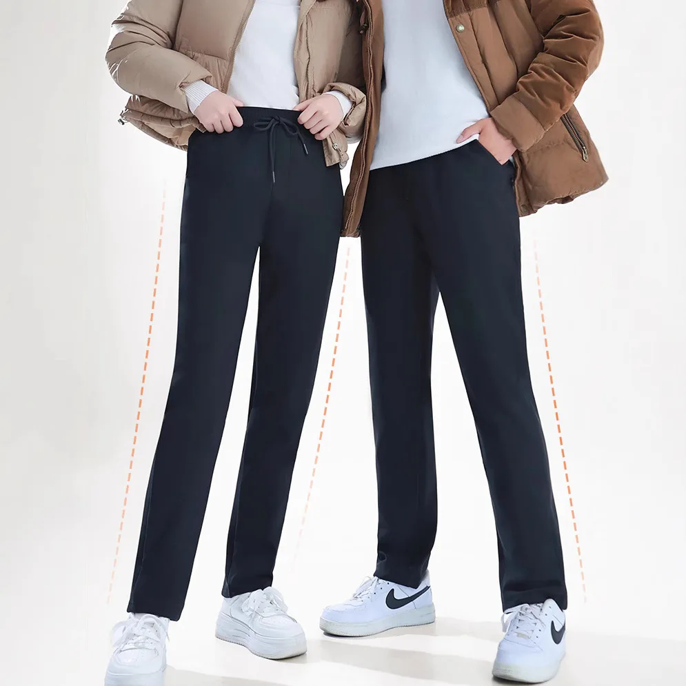 กางเกงขายาวขนห่านสำหรับผู้หญิงผู้ชาย กางเกงกันหนาวแบบหนา ยูนิเซ็กซ์ คู่รัก สีดำ เอวยางยืด 90% ขนห่าน รุ่น PT-626