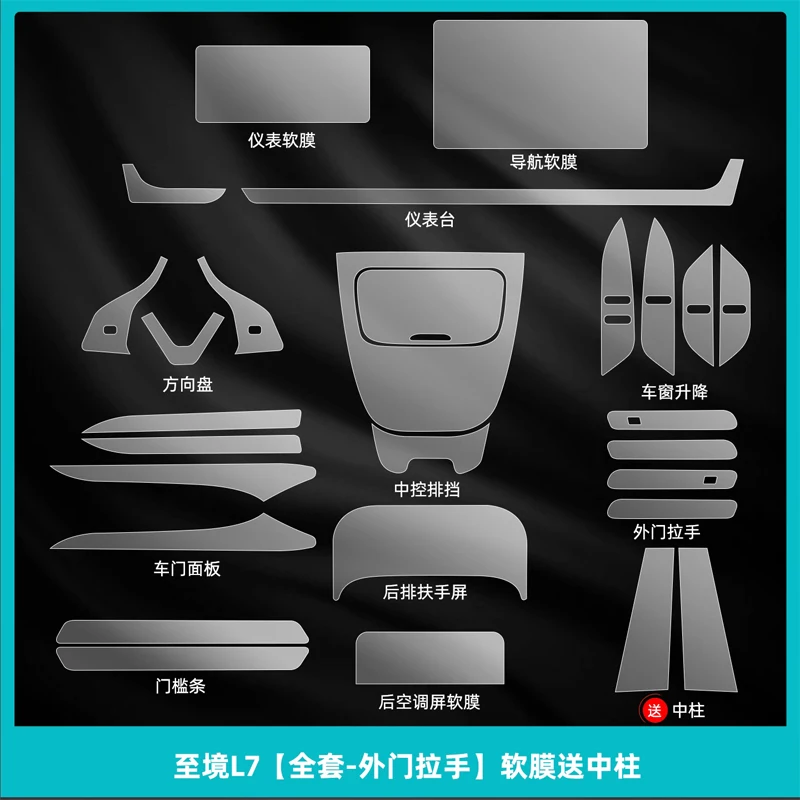 Tpu Transparent Film for BUICK Electra L7 Car Interior Sticker Console Dashboard Screen Protective Film Car Decor Accessories