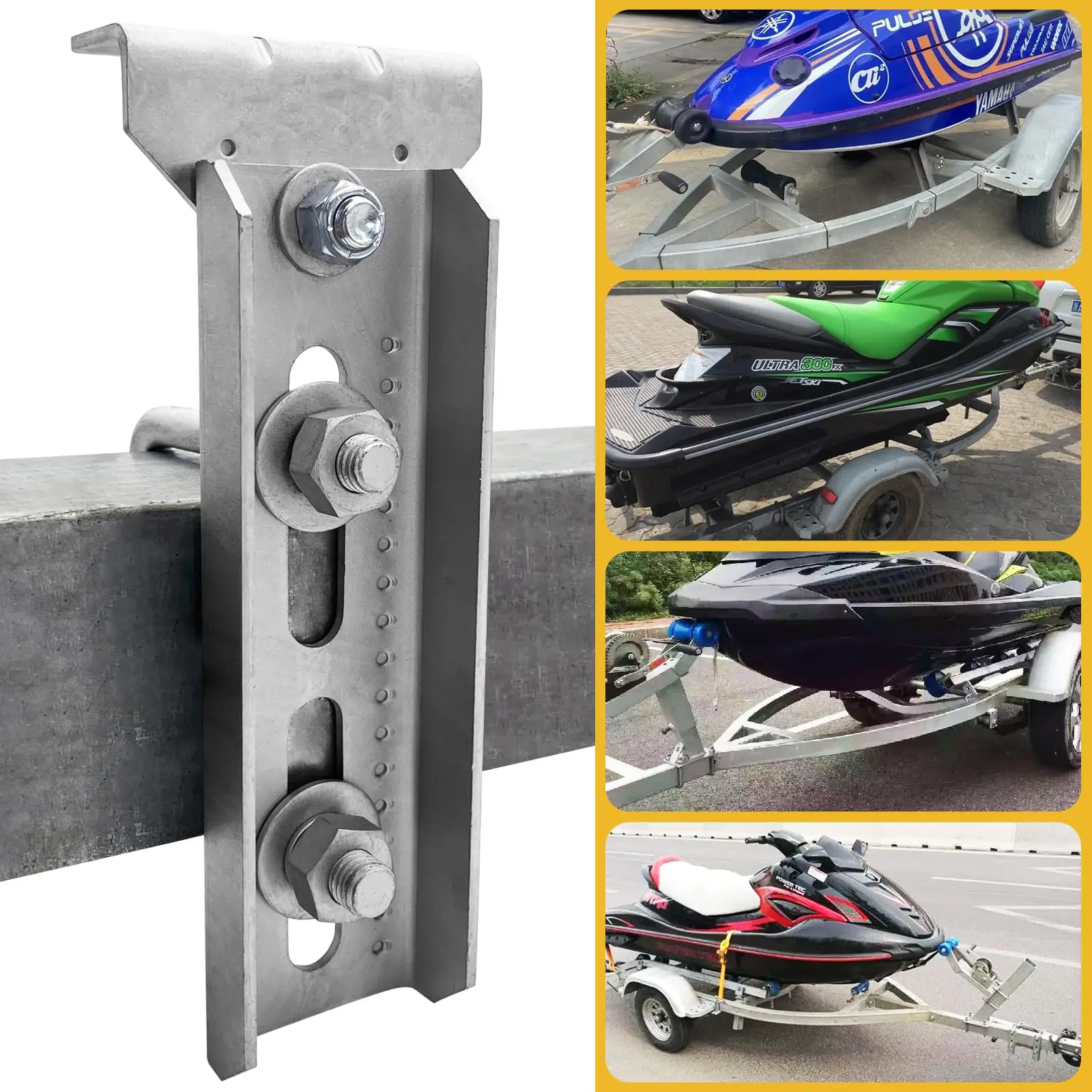 

4Pack 8" Swivel Bunk Bracket Kit with Hardware for Trailer Hardware Suitable for 1.5"x3" 2"x3" 3"x3" Boat Trailer Crossmember