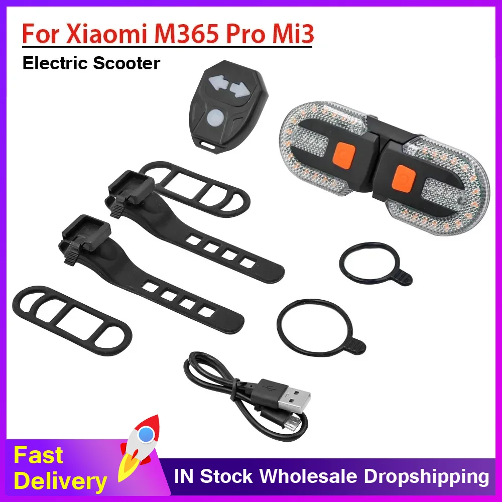 

Предупреждающие светодиодные фонари указателя поворота, задняя USB-перезаряжаемая для Xiaomi Mi3 Pro2 Pro 1S Mi3 E-Scooter, беспроводная удаленная мигающая фара