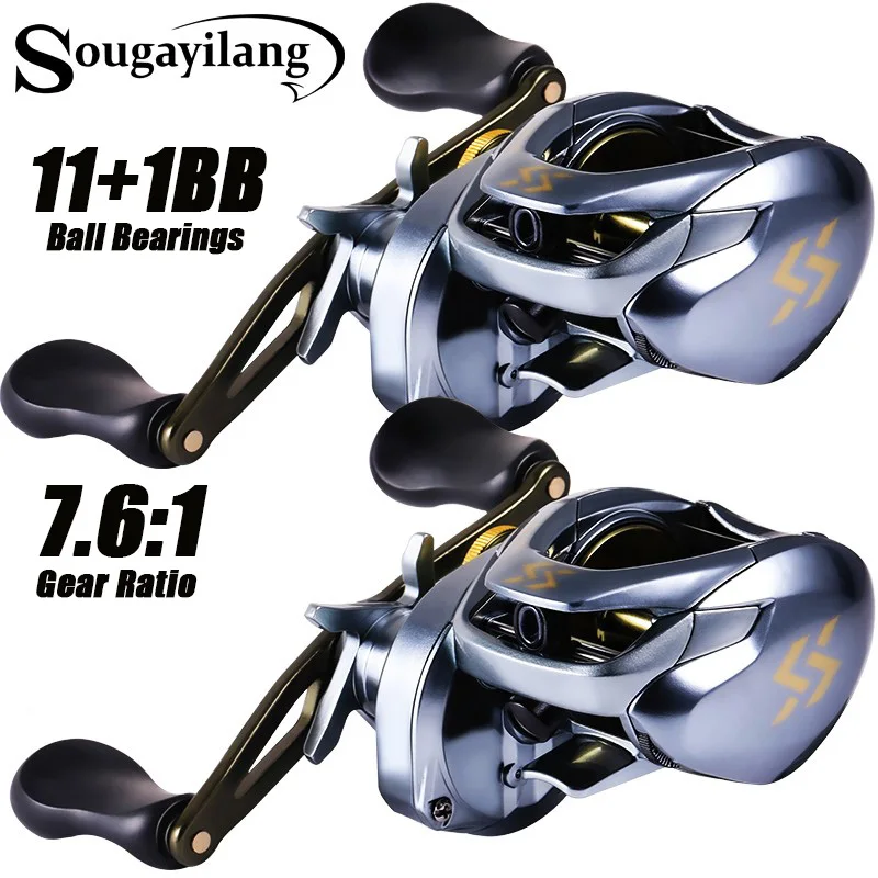 sougayilang-ベイトキャスティングフィッシングリール磁気ブレーキシステム付き高速釣りツールベースベイキャスターホイール比率76-111-1bb