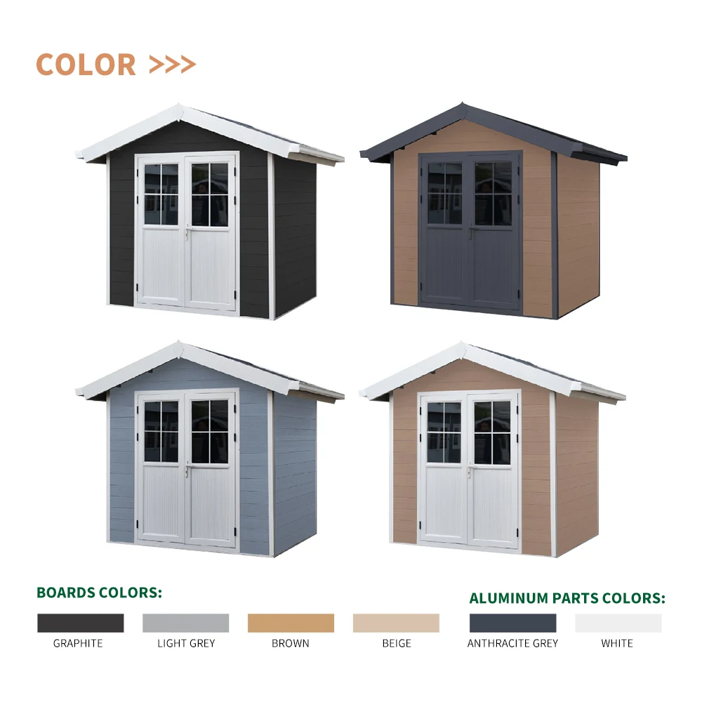 

Hot Sale New Designed Wood Plastic Composite Waterproof Shed Sheds Storage Outdoor Wpc Garden Shed