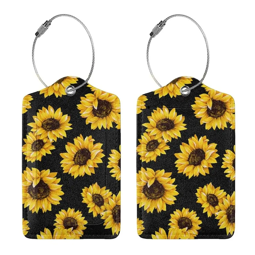 

2 шт. красивых бирок для багажа с подсолнухами, незаменимый дорожный подарок для мужчин, женщин и пар, для круизных поездок, на годовщину