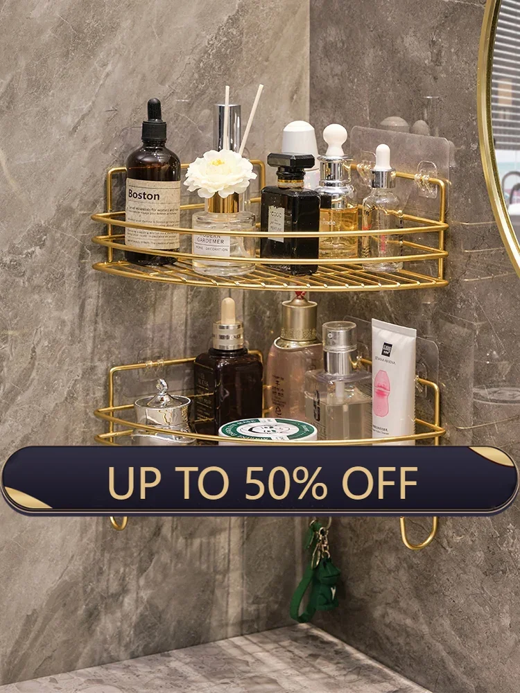 Bathroom Storage Rack Triangle Storage Rack Shower Corner Wash Basin Wall Mounted Skincare Product Storage Rack Household Items