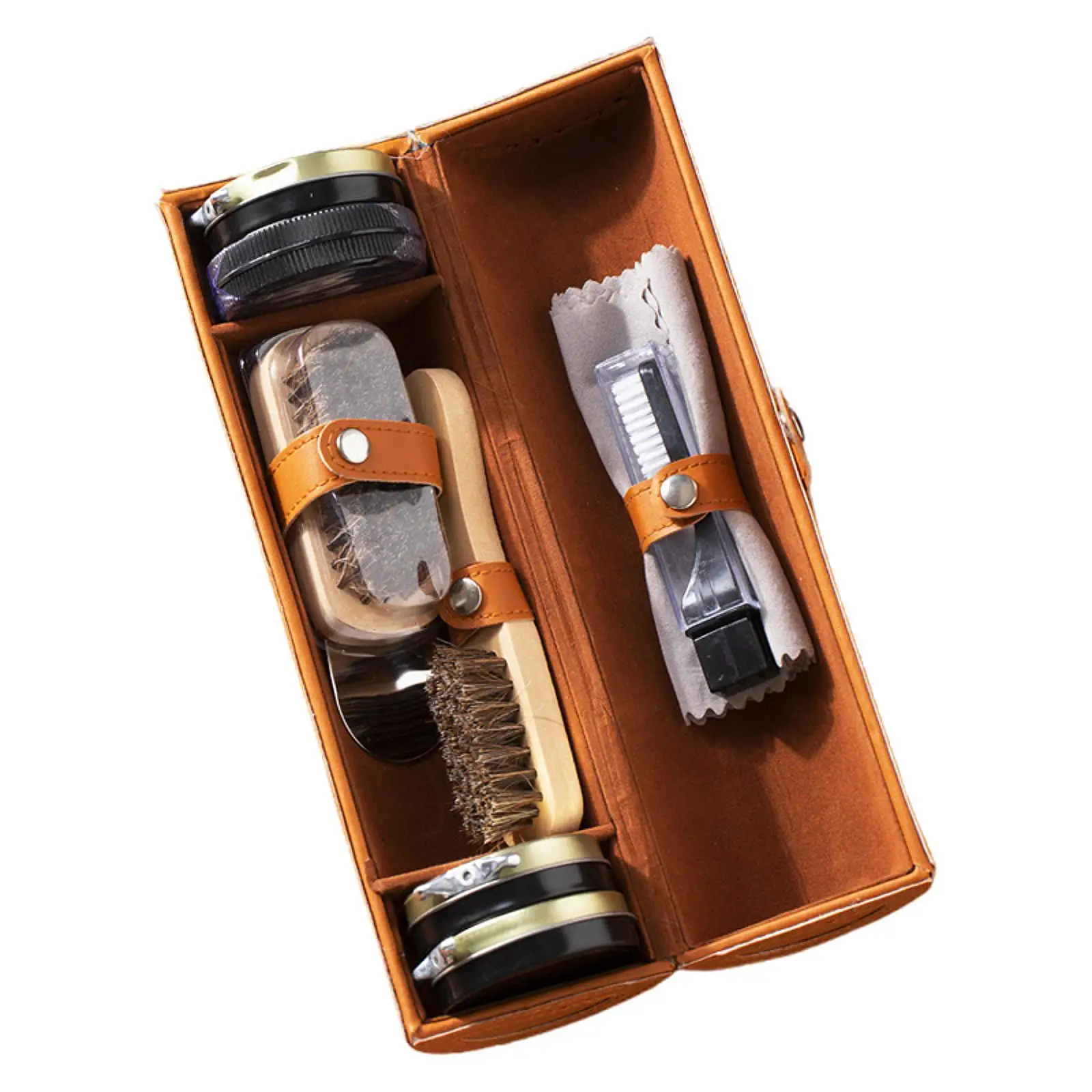 Portable Leather Shoe Care Cleaner Kit Shoe Shine Box with Brushes and Polishes for Men’s Boots Home or Travel Use Portable Leather Shoe Care Cleaner Kit Shoe Shine Box with Brushes and Polishes for Men’s Boots Home or Travel Use