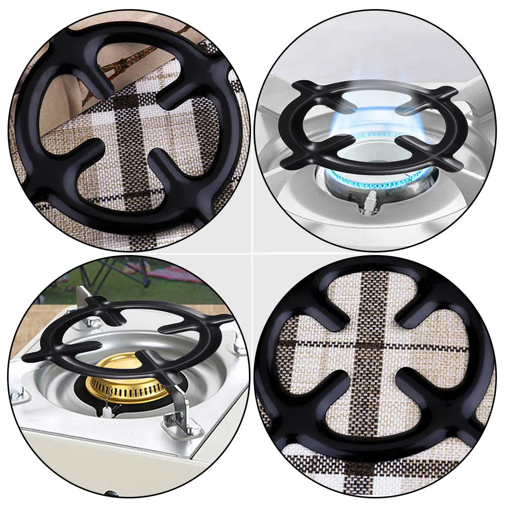 

5 шт. стойки для газовой плиты, черные железные круглые подставки для кастрюль для кухни, ресторана, опорные кольца для вока, кухонные гаджеты, плита