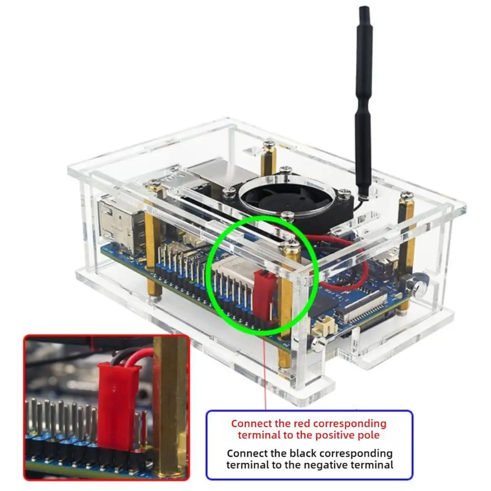 Orange Pi 5 Max Acrylic Case Transparent Shell Cooling Fan Aluminum Heatsink Antenna Optional Protective Box For Orange Pi 5 Max